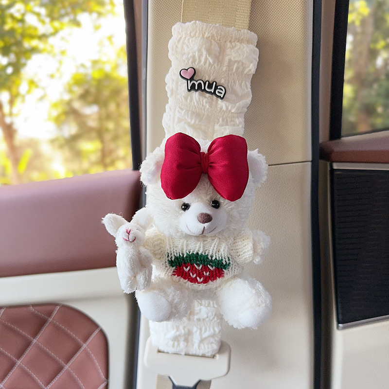 Auto turvavöö õla padja – karikatüürne plüüškaru, polüester, ilma logota