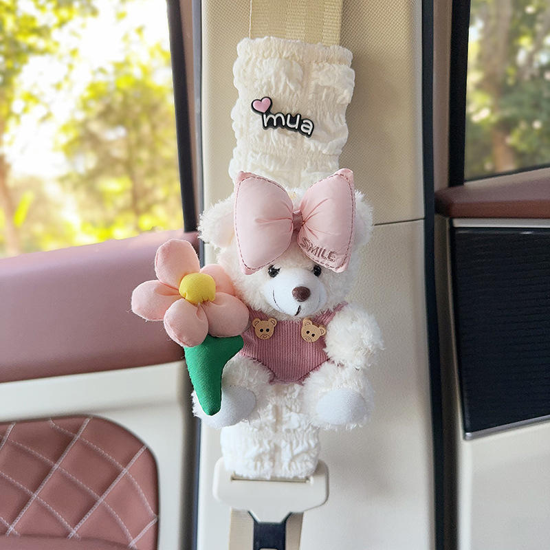 Auto turvavöö õla padja – karikatüürne plüüškaru, polüester, ilma logota