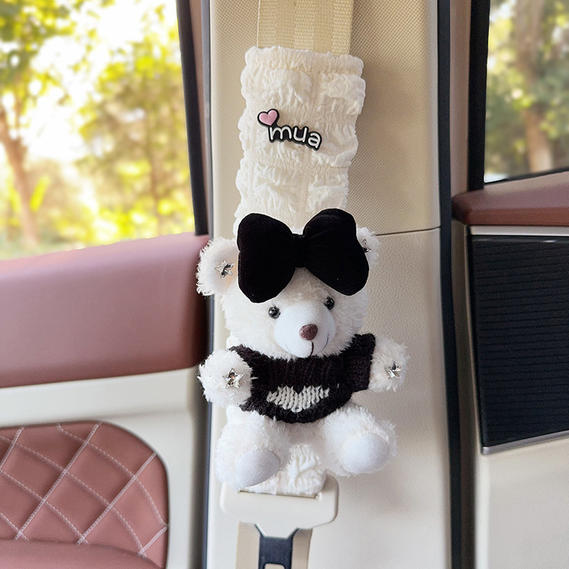 Auto turvavöö õla padja – karikatüürne plüüškaru, polüester, ilma logota