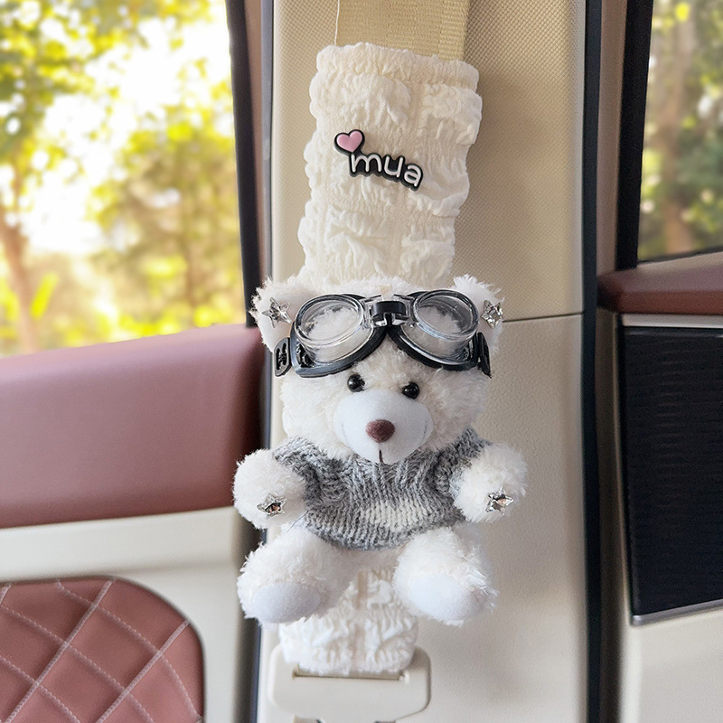 Auto turvavöö õla padja – karikatüürne plüüškaru, polüester, ilma logota