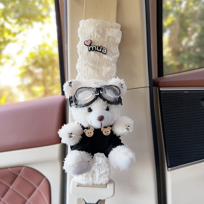 Auto turvavöö õla padja – karikatüürne plüüškaru, polüester, ilma logota