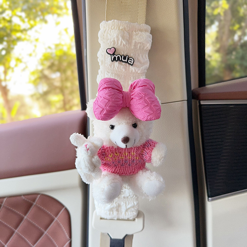 Auto turvavöö õla padja – karikatüürne plüüškaru, polüester, ilma logota