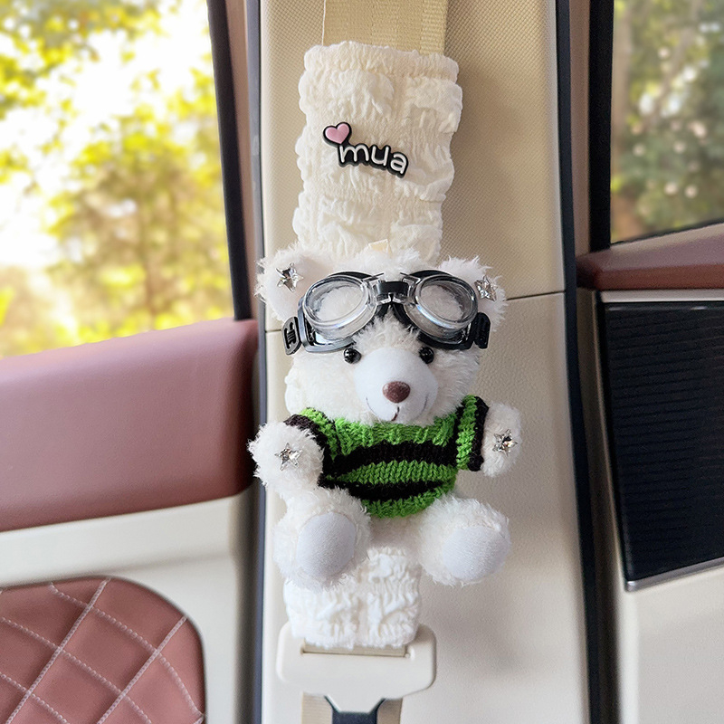 Auto turvavöö õla padja – karikatüürne plüüškaru, polüester, ilma logota