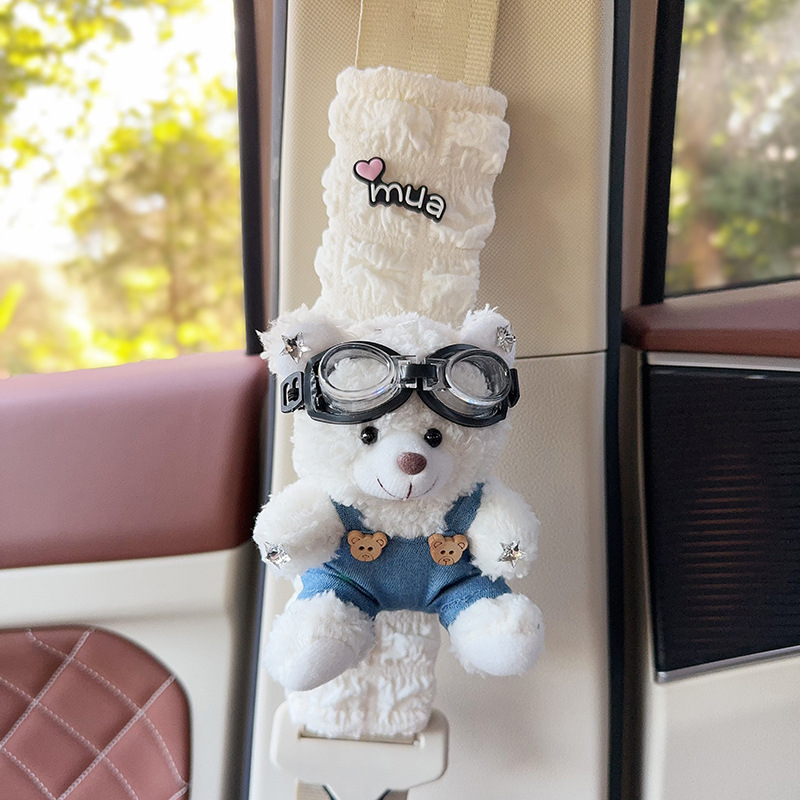 Auto turvavöö õla padja – karikatüürne plüüškaru, polüester, ilma logota