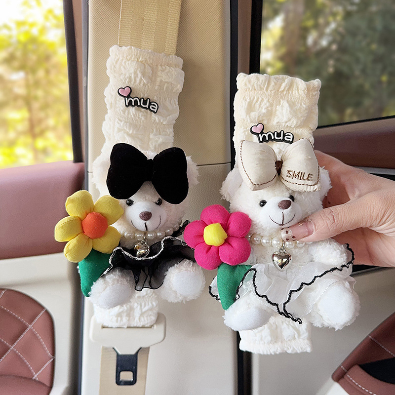 Auto turvavöö õla padja – karikatüürne plüüškaru, polüester, ilma logota