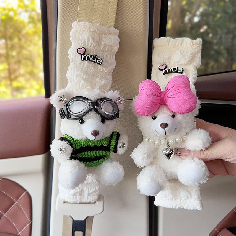 Auto turvavöö õla padja – karikatüürne plüüškaru, polüester, ilma logota