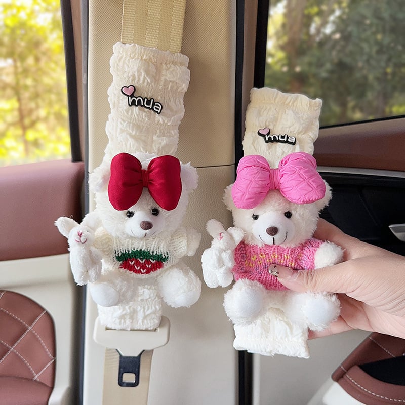 Auto turvavöö õla padja – karikatüürne plüüškaru, polüester, ilma logota