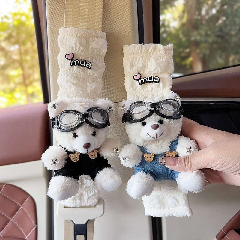 Auto turvavöö õla padja – karikatüürne plüüškaru, polüester, ilma logota