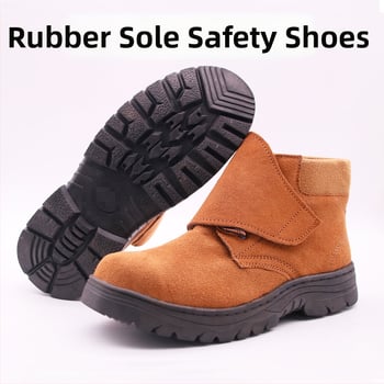 Töökingad keevitajale, kõrge varrega, teraskaitse varvas, veisnahk, kummist tald, nahkvooder