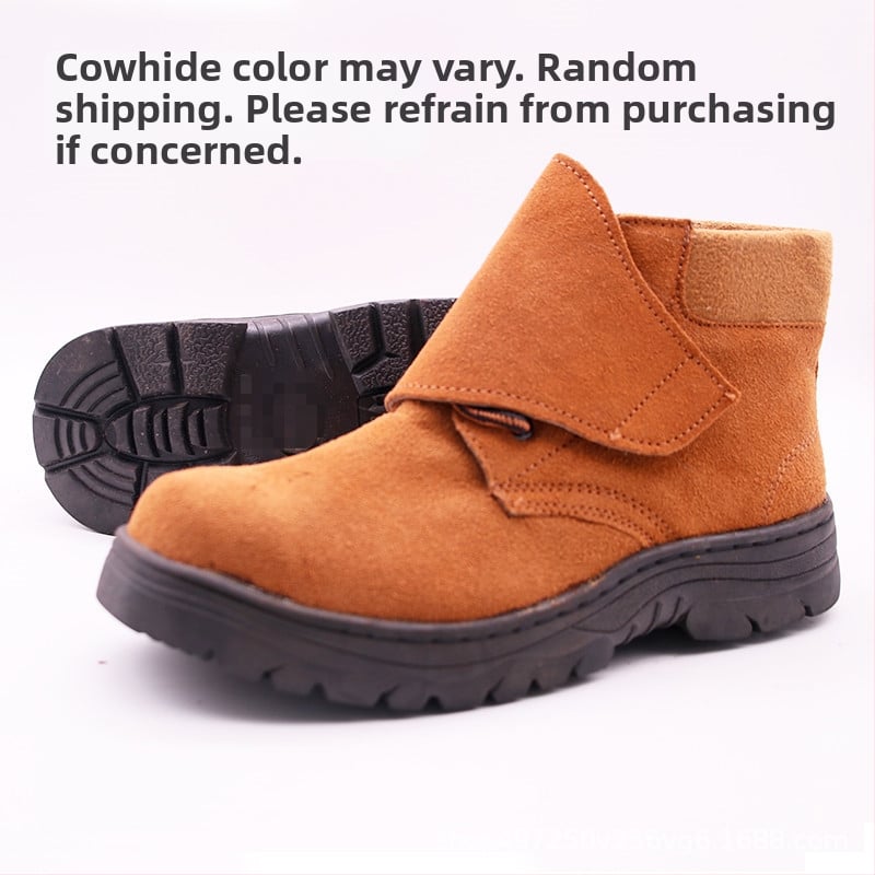 Töökingad keevitajale, kõrge varrega, teraskaitse varvas, veisnahk, kummist tald, nahkvooder