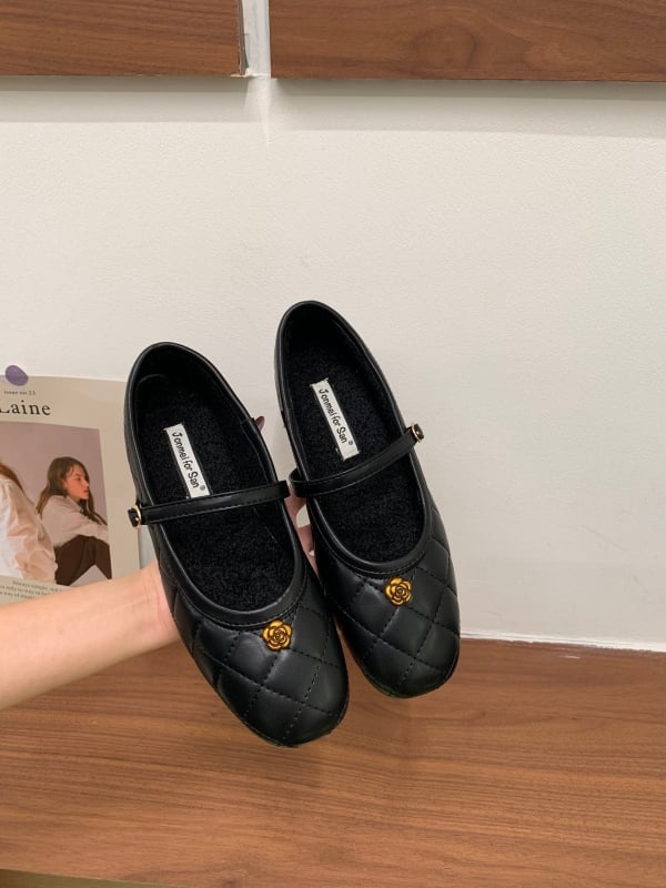 Ženske Mary Jane cipele s flis unutrašnjosti, 3 cm peta, zaobljeni vrh, gumeni potplat