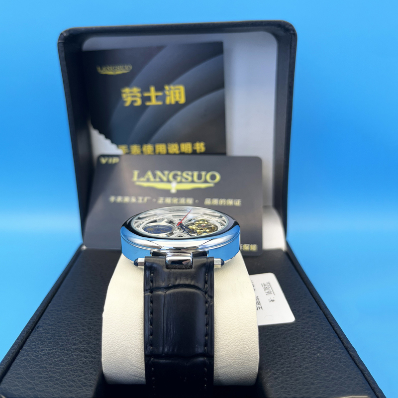 Langsu LG89105 mehanički sat – vodootporan do 30m, Shanghai mehanizam, kalendar, kožni kaiš, analogni prikaz