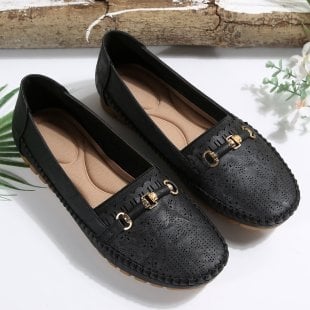 Ženske slip-on loaferice s mašnicom, okrugli vrh, PU gornji dio, gumeni đon