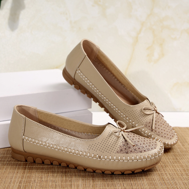 Ženske slip-on loaferice s mašnicom, okrugli vrh, PU gornji dio, gumeni đon