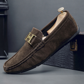 Footlish Мъжки Slip-On обувки от PU кожа, анти‑плъзгане, закръглен нос, нисък ток 1–3 cm