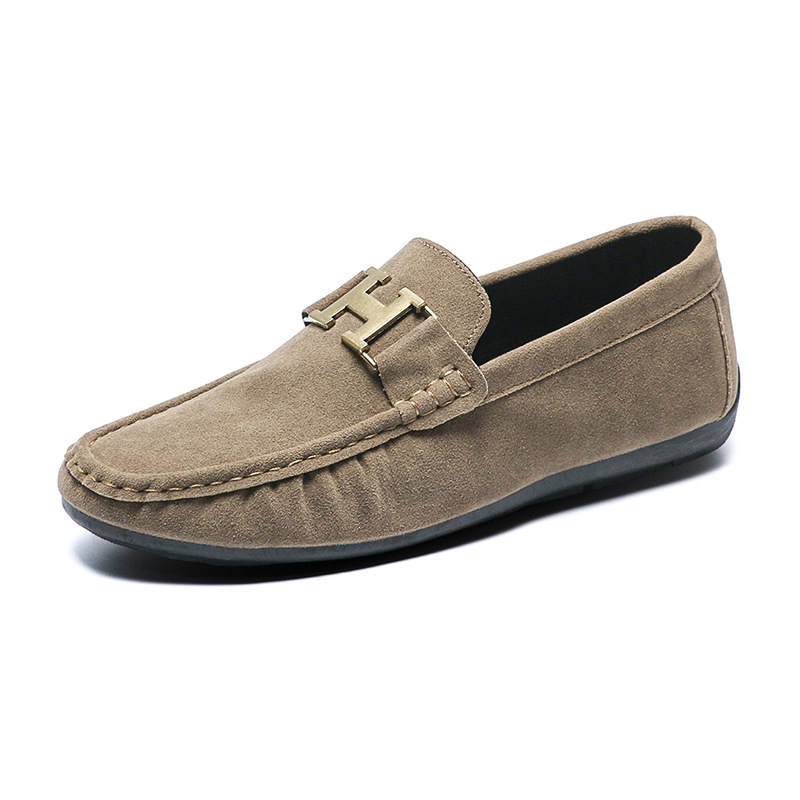 Footlish Мъжки Slip-On обувки от PU кожа, анти‑плъзгане, закръглен нос, нисък ток 1–3 cm