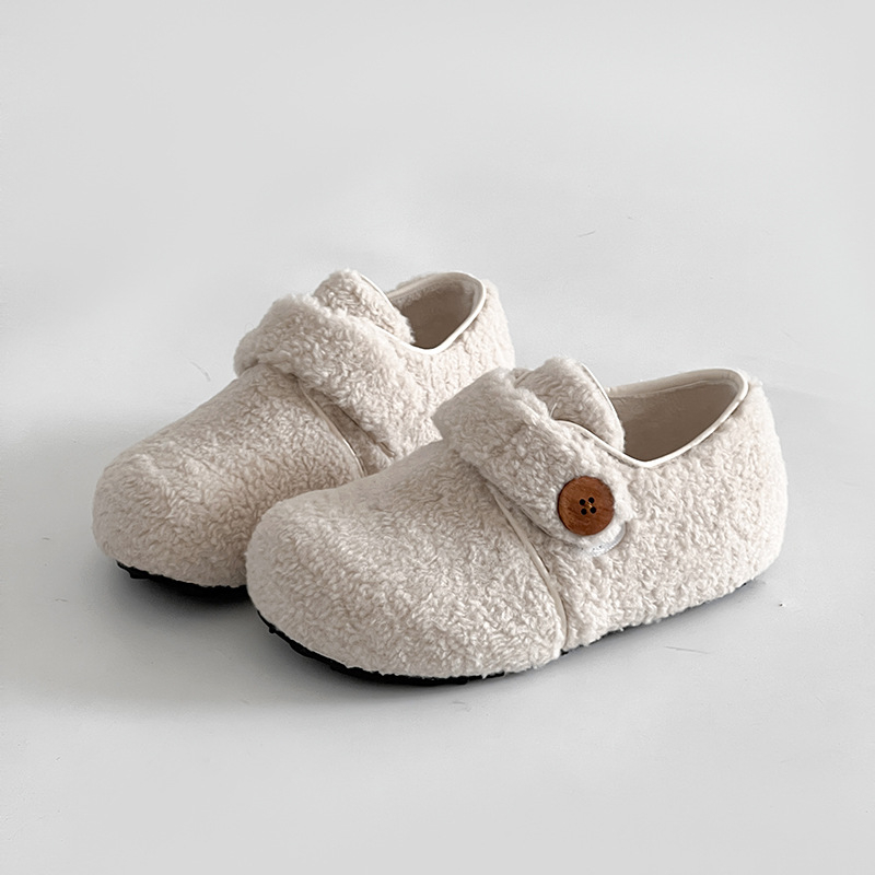 Ženske cipele s Velcro zatvaračem, gornji dio od nubuka, podstava od umjetne dlake, gumena potplat, jesen-zima, nizak đon 1–3 cm