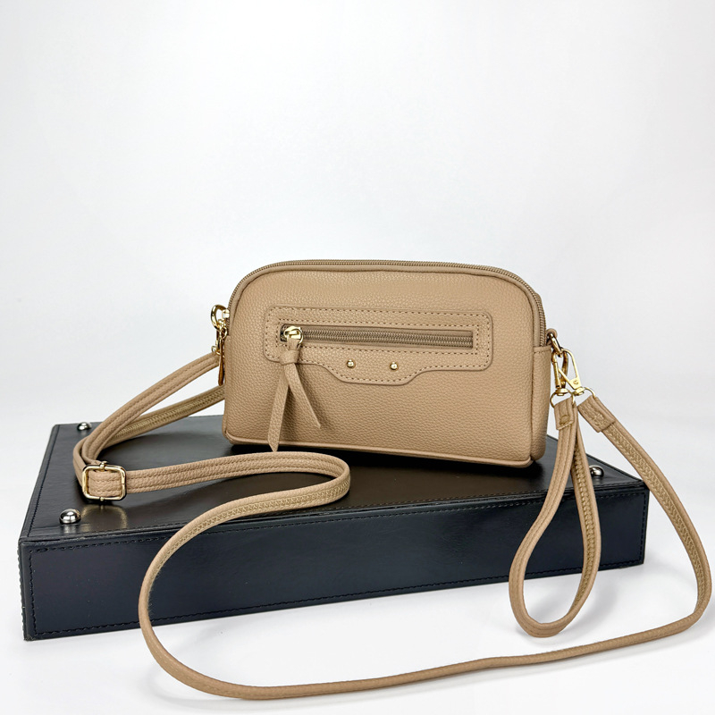Ženska crossbody clutch torba, minimalistički stil, PU materijal, zatvarač, unutarnja džep sa zatvaračem (PU • zatvarač • unutarnji džep sa zatvaračem • crossbody • minimalistički)