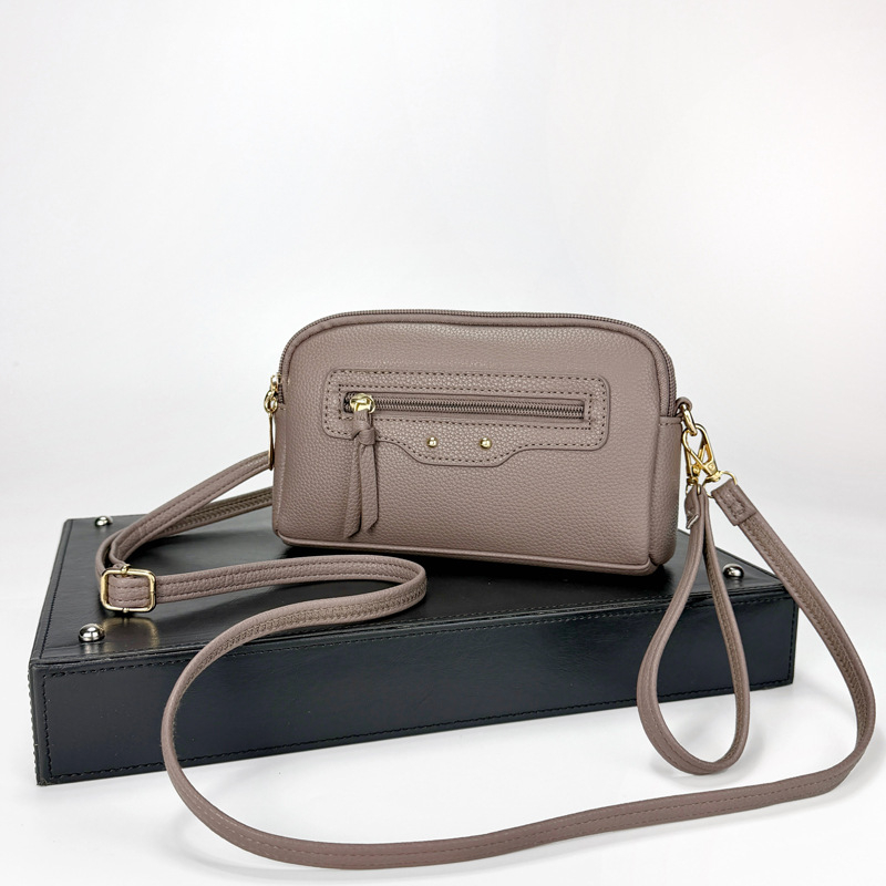 Ženska crossbody clutch torba, minimalistički stil, PU materijal, zatvarač, unutarnja džep sa zatvaračem (PU • zatvarač • unutarnji džep sa zatvaračem • crossbody • minimalistički)