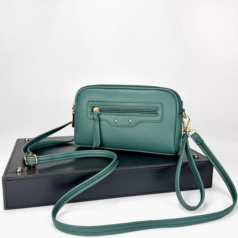 Ženska crossbody clutch torba, minimalistički stil, PU materijal, zatvarač, unutarnja džep sa zatvaračem (PU • zatvarač • unutarnji džep sa zatvaračem • crossbody • minimalistički)