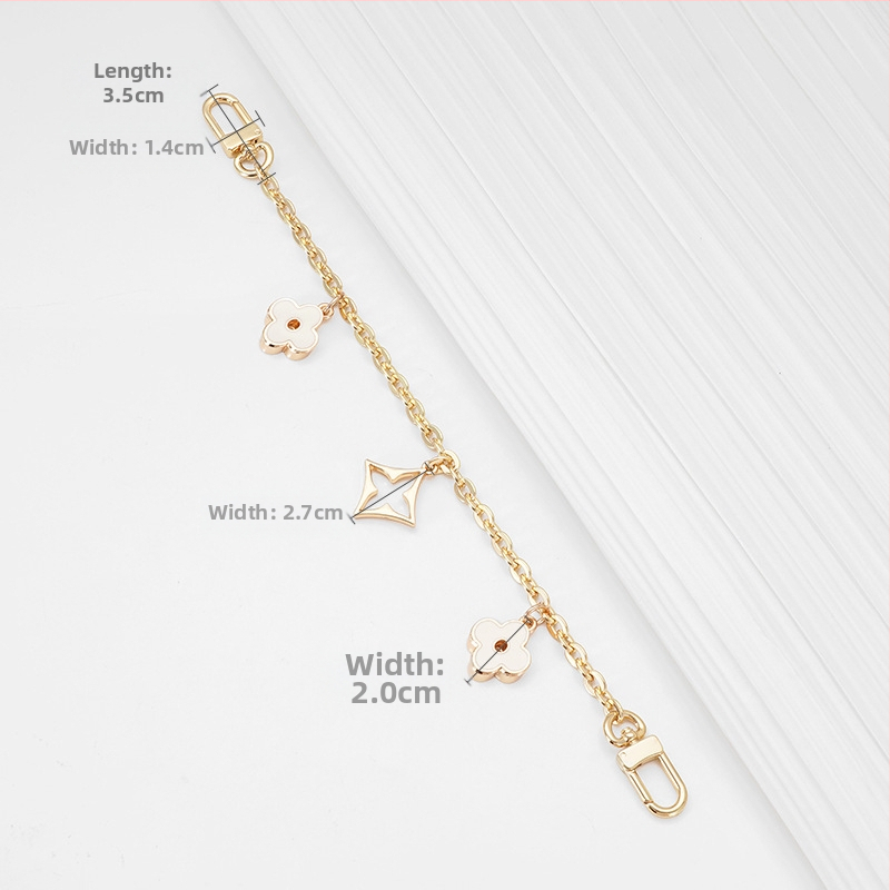 Plecu siksna ar pagarināšanas ķēdi LV Three-in-One Mahjong somai, metāla materiāls, četrziedu dekoratīvā ķēde, zīmols Famous Ancient Hui, pavasaris 2023