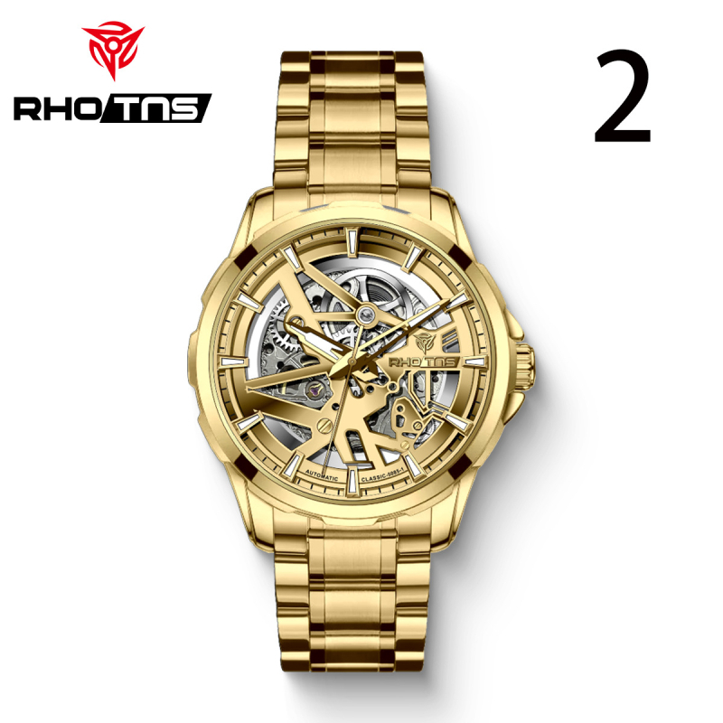 Мъжки автоматичен часовник с турбийон, кожена каишка, водоустойчив до 30 м