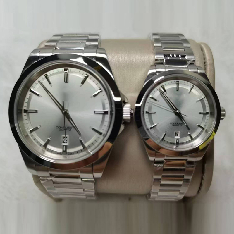 Часовник за двойки със швейцарско движение 2813, корпус и браслет от неръждаема стомана, сапфирено стъкло