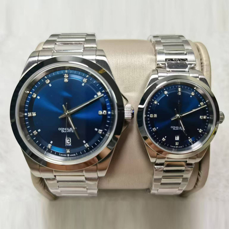 Часовник за двойки със швейцарско движение 2813, корпус и браслет от неръждаема стомана, сапфирено стъкло