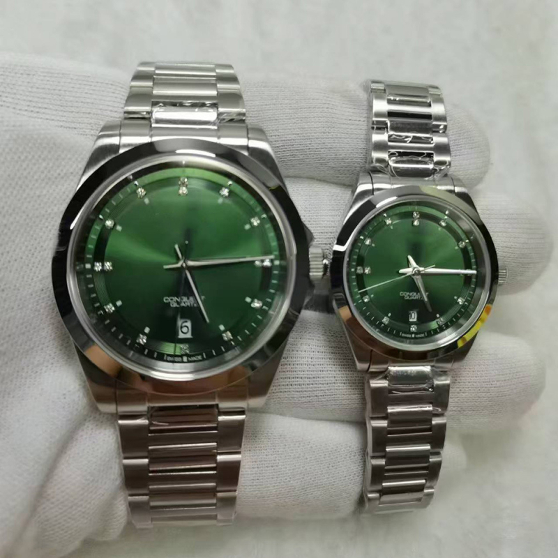 Часовник за двойки със швейцарско движение 2813, корпус и браслет от неръждаема стомана, сапфирено стъкло