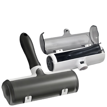 Ролка за премахване на котешка козина – двупосочен инструмент за премахване на косми по диван и килим – извита четка за косми, ABS + полиестерна материя