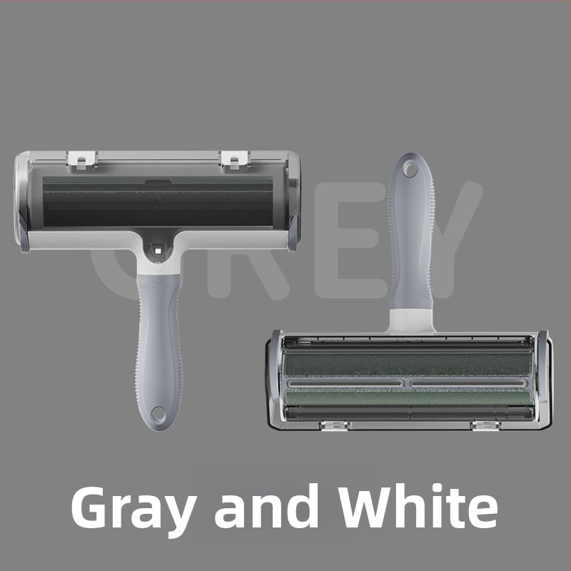 Ролка за премахване на котешка козина – двупосочен инструмент за премахване на косми по диван и килим – извита четка за косми, ABS + полиестерна материя