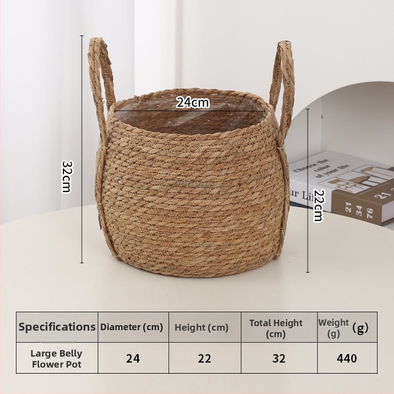 Кошница за цветя от bulrush, модерна поставка за растение, тъкана полуручно и полу-механично, за украса