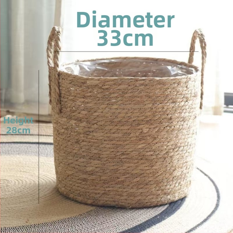 Кошница за цветя от bulrush, модерна поставка за растение, тъкана полуручно и полу-механично, за украса