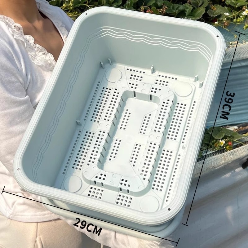 Saksija s automatskim zalijevanjem, pravokutnog oblika od PP plastike, izdržljiva, za balkon, postavljena na pod