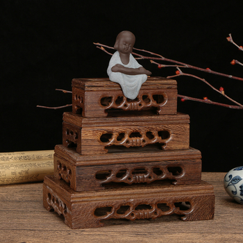 Класическа дървена основа за скулптура – резбована база с персонализирана обработка за Buddha статуя, чайник и цветарник/аквариум