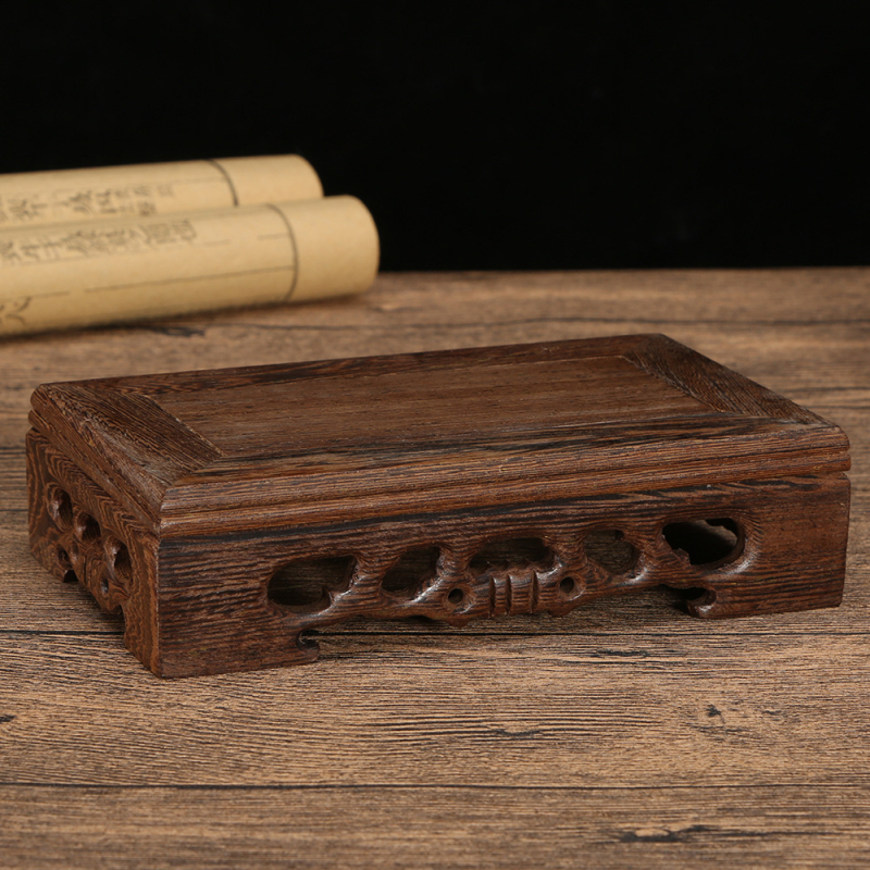 Класическа дървена основа за скулптура – резбована база с персонализирана обработка за Buddha статуя, чайник и цветарник/аквариум