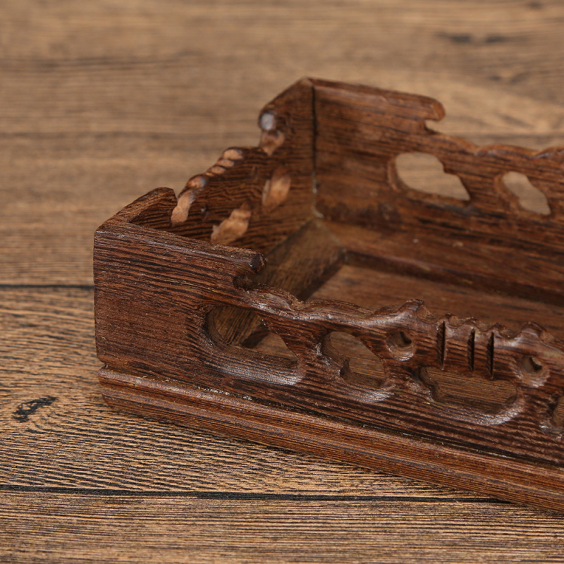 Класическа дървена основа за скулптура – резбована база с персонализирана обработка за Buddha статуя, чайник и цветарник/аквариум