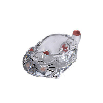 Stiklinė padažų lėkštutė su kačių motyvu, neįprastos formos, kūrybingas stilius, atsparus karščiui, rankomis nupiešta paviršius