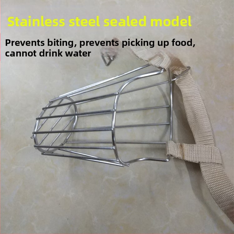 Μάσκα σκύλου από ανοξείδωτο ατσάλι με αντιδαγκωτική κατασκευή και δυνατότητα πόσης νερού
