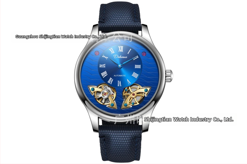 Мъжки автоматичен механичен часовник, кожена каишка, корпус от сплав, водоустойчивост 30 м, модел 6068