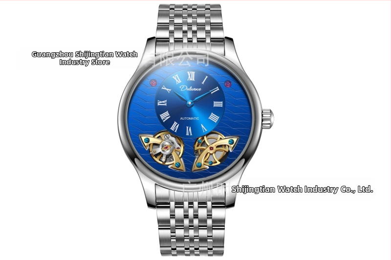 Мъжки автоматичен механичен часовник, кожена каишка, корпус от сплав, водоустойчивост 30 м, модел 6068