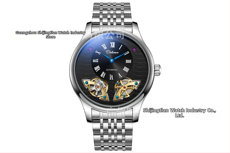 Мъжки автоматичен механичен часовник, кожена каишка, корпус от сплав, водоустойчивост 30 м, модел 6068