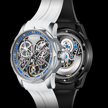 Мъжки механичен часовник FW-6030 със светещ циферблат, календар и 24-часов индикатор, водоустойчив до 30 м, каучуков каишка