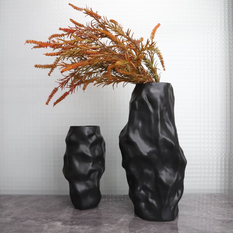 Флорална декоративна фигура с плисирана форма, материал: синтетична смола, модерен минималистичен стил