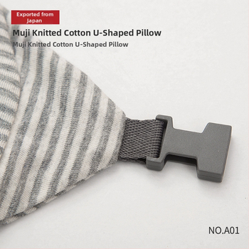 Pernă cervicală în formă de U pentru călătorii, umplutură din bucăți de spumă, țesătură 100% bumbac, stil japonez, pentru adulți