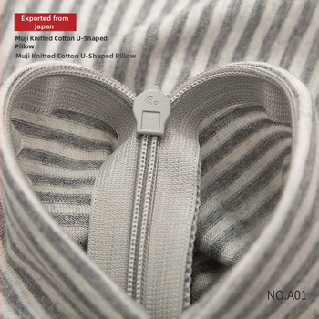 Pernă cervicală în formă de U pentru călătorii, umplutură din bucăți de spumă, țesătură 100% bumbac, stil japonez, pentru adulți