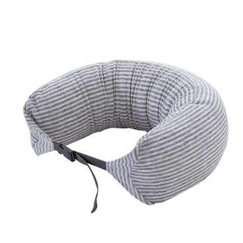 Pernă cervicală în formă de U pentru călătorii, umplutură din bucăți de spumă, țesătură 100% bumbac, stil japonez, pentru adulți