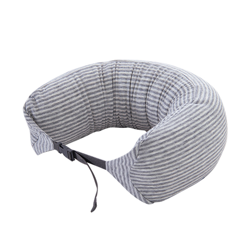 Pernă cervicală în formă de U pentru călătorii, umplutură din bucăți de spumă, țesătură 100% bumbac, stil japonez, pentru adulți