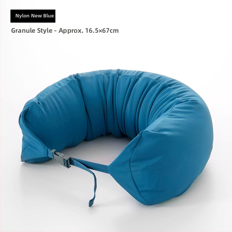 Pernă cervicală în formă de U pentru călătorii, umplutură din bucăți de spumă, țesătură 100% bumbac, stil japonez, pentru adulți