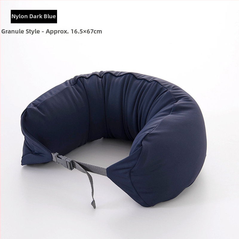 Pernă cervicală în formă de U pentru călătorii, umplutură din bucăți de spumă, țesătură 100% bumbac, stil japonez, pentru adulți